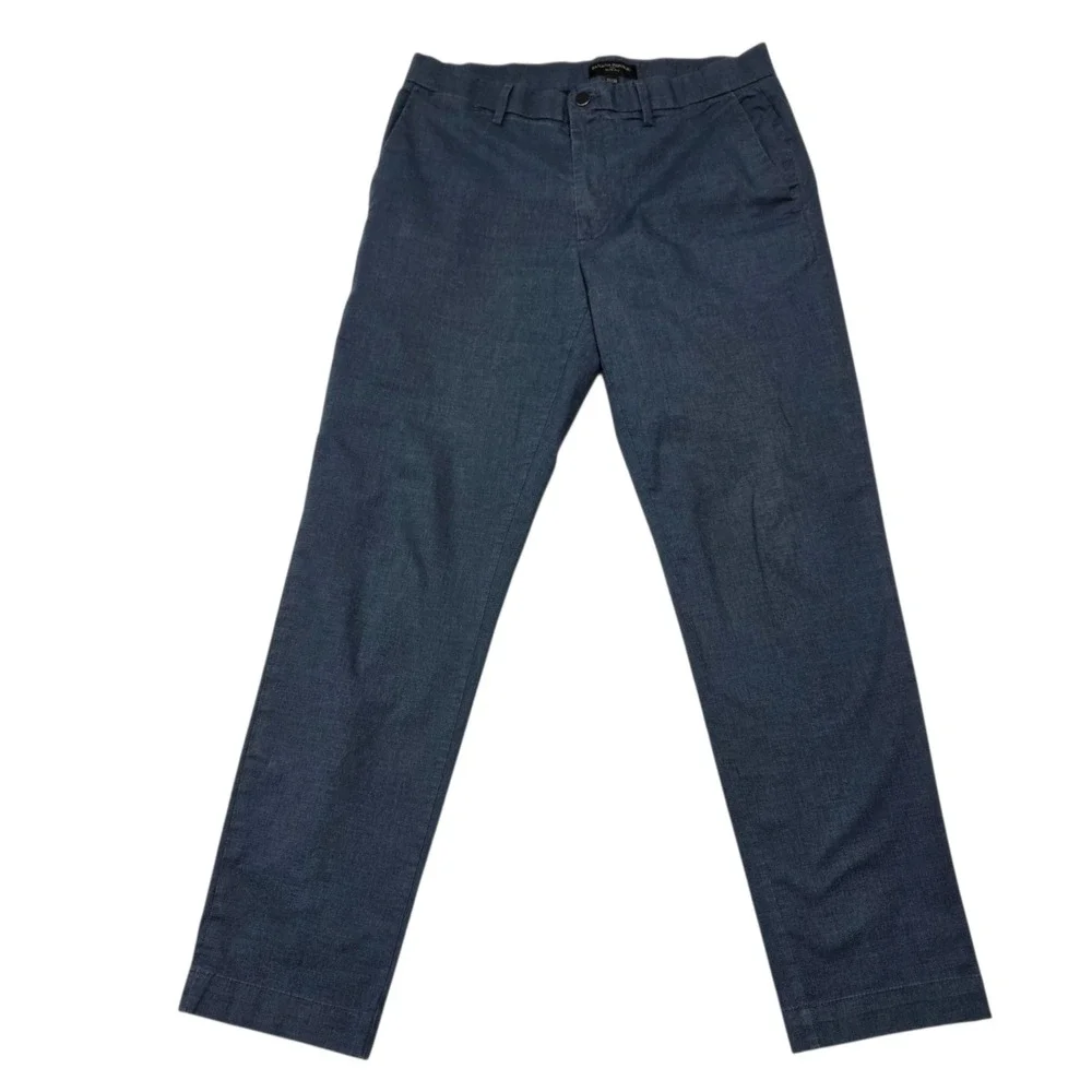 Banana‎ Republic Chino Pants Men 31x30 Blue Slim Fit Cotton Blend Stretch